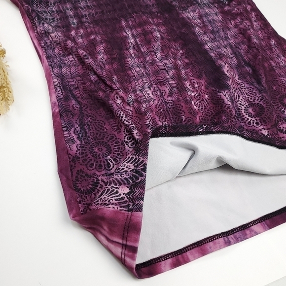 ATHLETA Purple Pattern Excercise Runners Top XXS - Picture 4 of 9